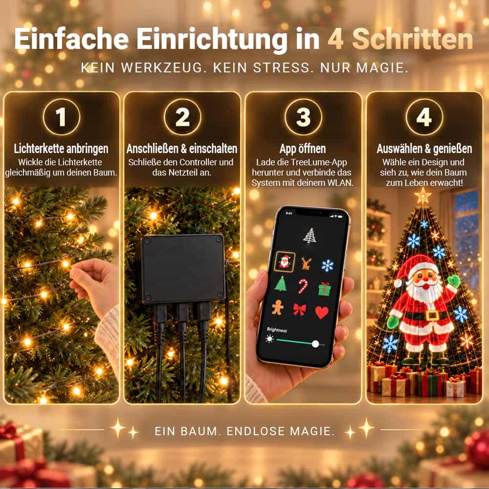 🎄Intelligente animierte Weihnachtsbaumbeleuchtung — Erwecken Sie Ihren Weihnachtsbaum zum Leben!🎅-up