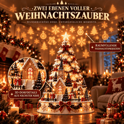 🎄 Magisches Weihnachtsdorf mit Projektion – 2 festliche Szenen