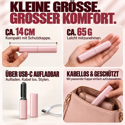 Mini-Lockenstyler mit Schnellaufheizung – Ansatzvolumen, Pony-Styling & schnelles Nachstylen