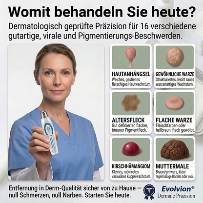 Hergestellt und versandt aus Deutschland ✨ Evolvion® 𝟕-Tage-Hautanhangs- & Pigmentflecken-Entferner – Schmerzfreie und narbenfreie fortschrittliche Lösung zur Beseitigung von Hautunreinheiten mit Roll-On-Pen ✨