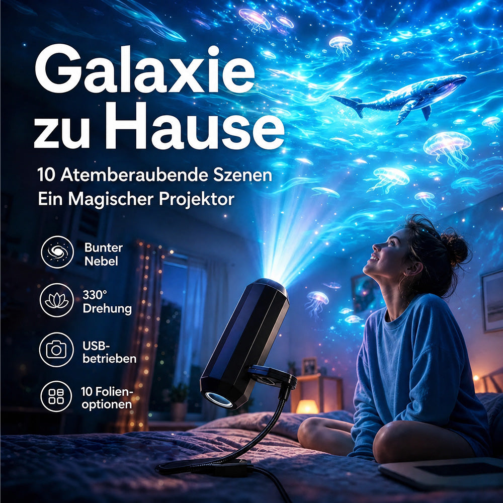 💡BVJ® Plug-and-Play HD Galaxie & Ozean Projektor Nachtlicht 🥳 Über 50.000 zufriedene Nutzer🏆