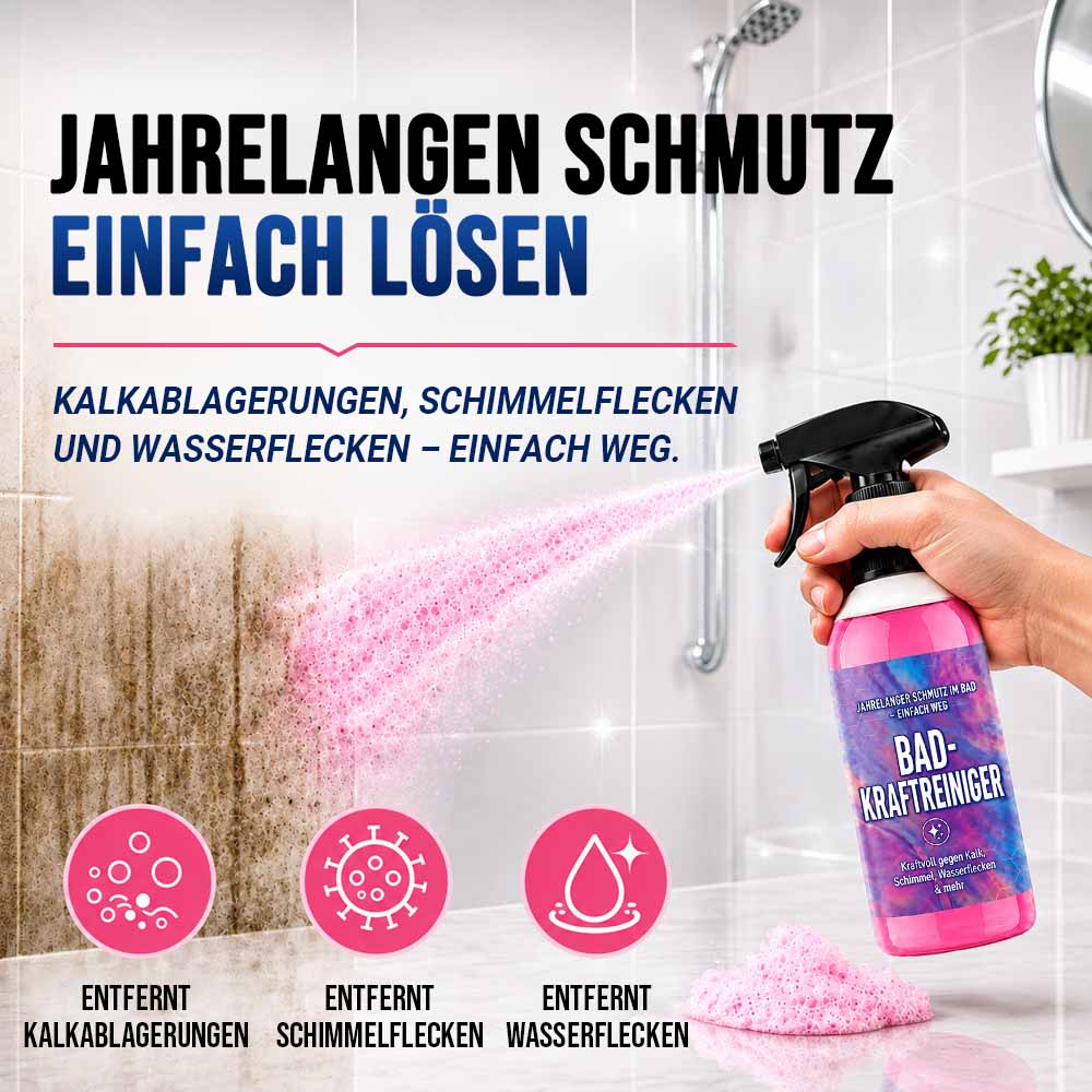 Jahrelangen Badschmutz wegsprühen — Stark gegen Kalk, Schimmel, Wasserflecken & mehr ✨