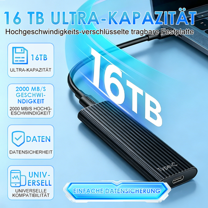 🏆Blitzverkauf⚡ Über 50.000 verkauft! Fast ausverkauft – 🔥16TB tragbare Mini-SSD mit großer Kapazität und Type-C✨-up