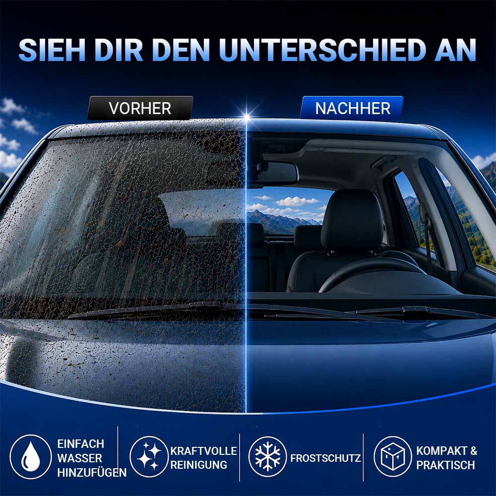 Konzentrierte Scheibenwasch-Tabletten – Einfach Wasser hinzufügen & die Windschutzscheibe reinigen🔥