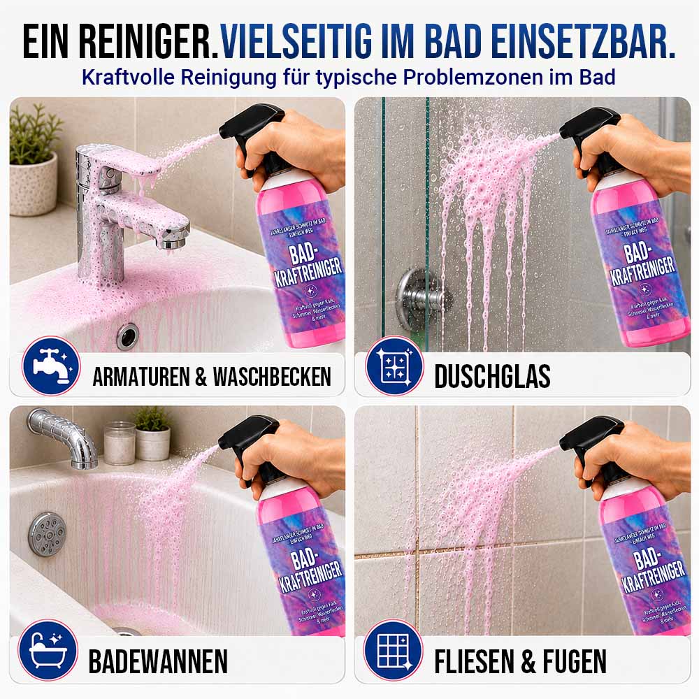 Jahrelangen Badschmutz wegsprühen — Stark gegen Kalk, Schimmel, Wasserflecken & mehr ✨