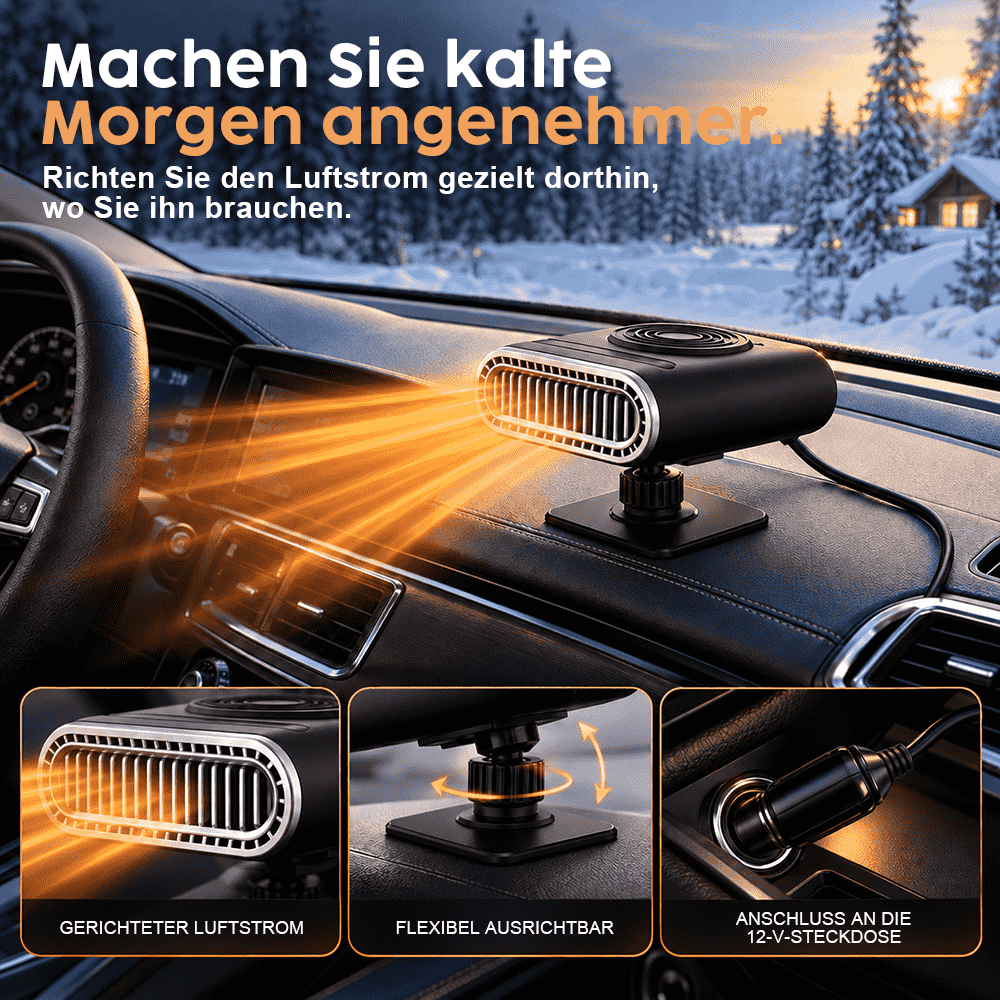 Tragbare Autoheizung – Schnelles Enteisen & Entfeuchten der Windschutzscheibe