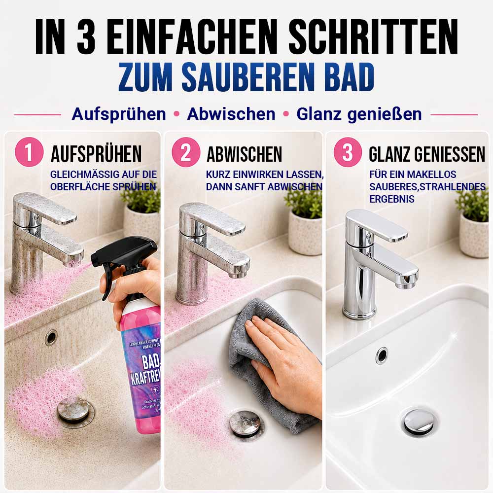 Jahrelangen Badschmutz wegsprühen — Stark gegen Kalk, Schimmel, Wasserflecken & mehr ✨