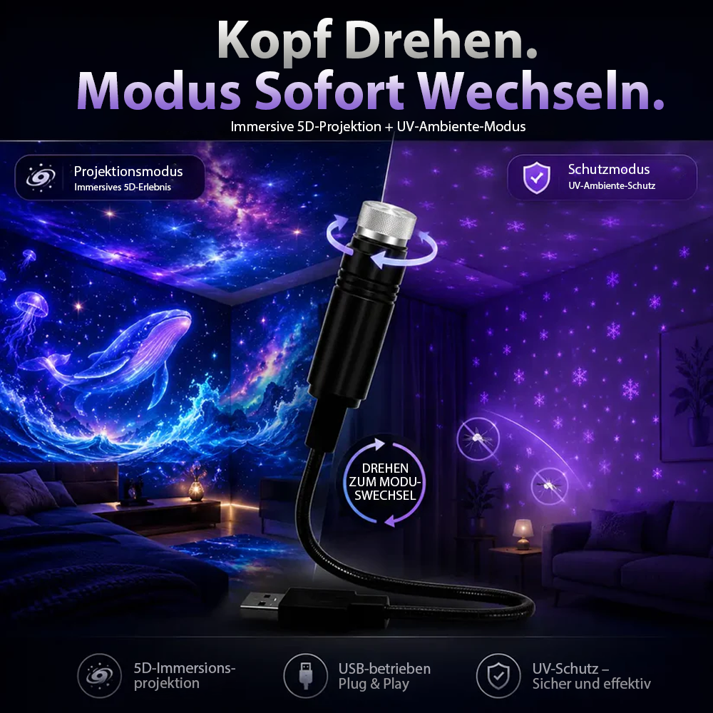 BVJ® Nachtlicht-Projektor – intelligenter holografischer Sternenprojektor🥳 Über 50.000 zufriedene Nutzer🏆