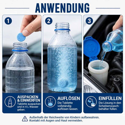 Konzentrierte Scheibenwasch-Tabletten – Einfach Wasser hinzufügen & die Windschutzscheibe reinigen🔥