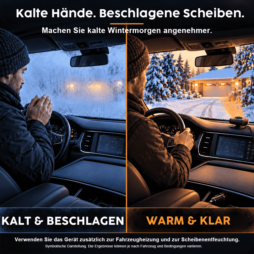 Tragbare Autoheizung – Schnelles Enteisen & Entfeuchten der Windschutzscheibe