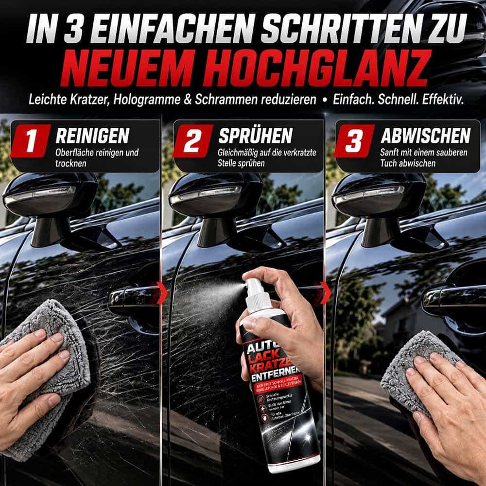 Autolack-Kratzerauffrischer – Mildert schnell Kratzer, Waschspuren & Schrammen ✨