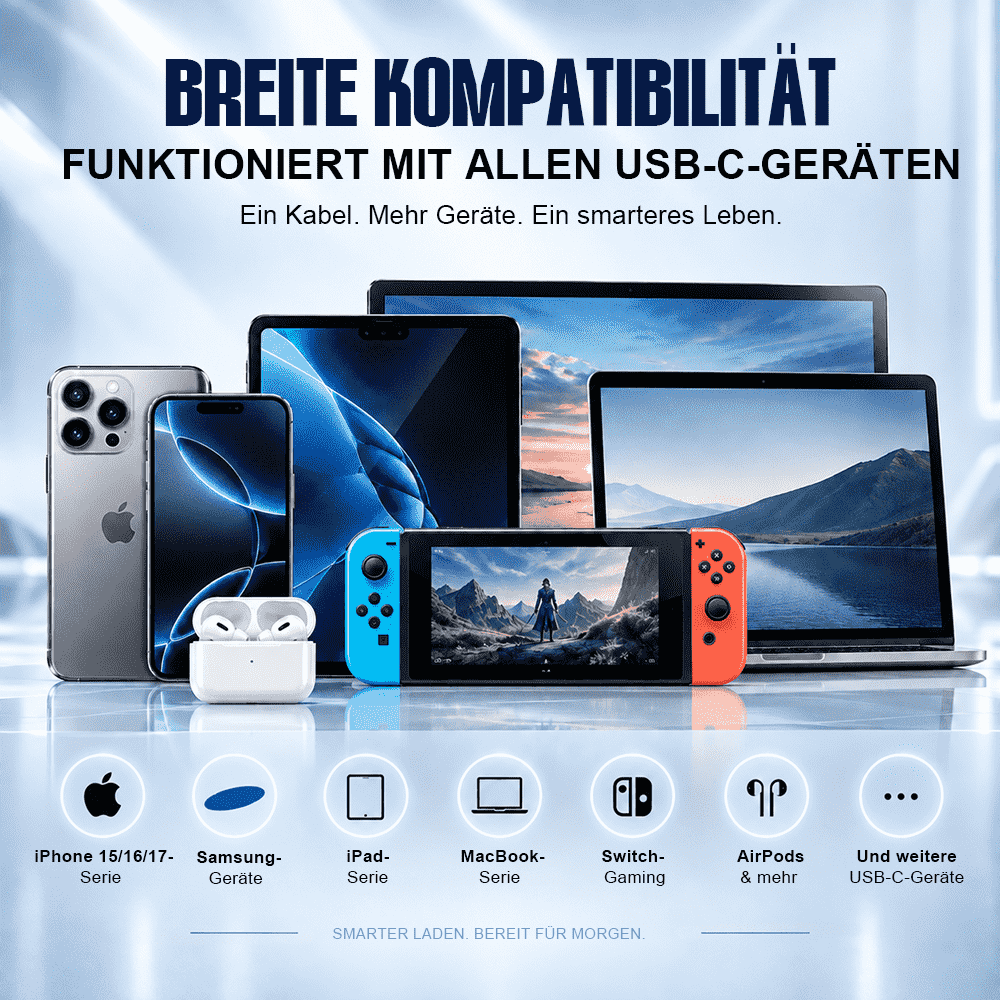 ⚡ 240W 2-in-1 USB-C-Schnellladekabel mit drehbarer Smartphone-Halterung