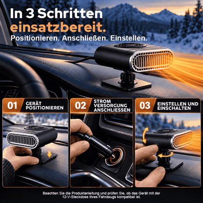 Tragbare Autoheizung – Schnelles Enteisen & Entfeuchten der Windschutzscheibe