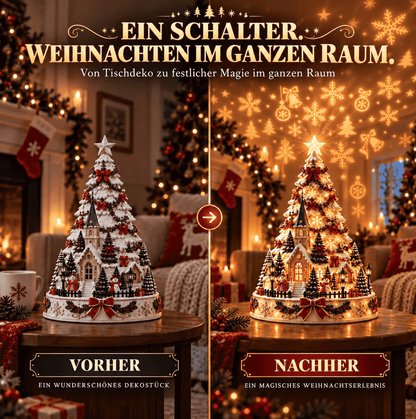 🎄 Magisches Weihnachtsdorf mit Projektion – 2 festliche Szenen