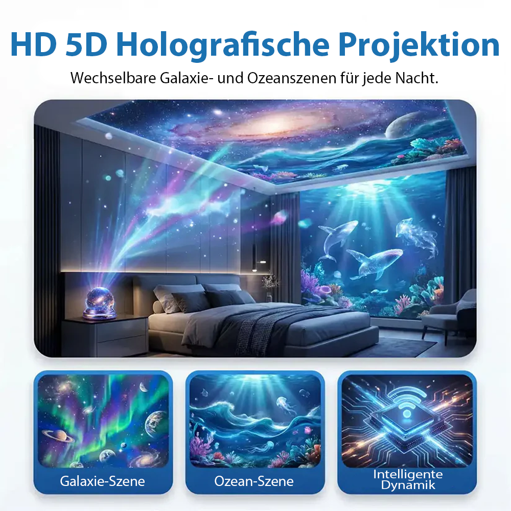 🔮 Nachtlicht-Projektor – intelligenter holografischer Sternenprojektor🔥