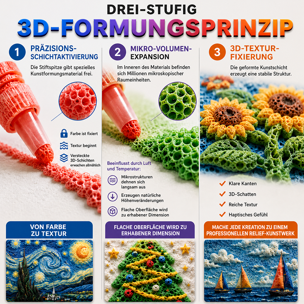 🌿 IEY® 3D-Relief-Kunststift – Verwandle flache Zeichnungen in fühlbare 3D-Kunst🌟