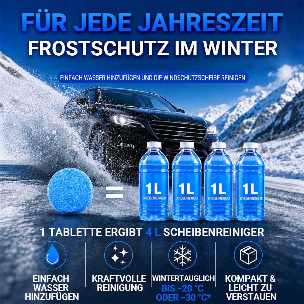 Konzentrierte Scheibenwasch-Tabletten – Einfach Wasser hinzufügen & die Windschutzscheibe reinigen🔥