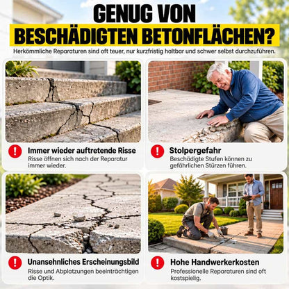Wasserfeste Reparaturpaste für Betonwände, Böden & Stufen – Für Risse, Löcher & Abplatzungen 🛡️
