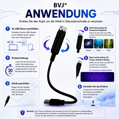 BVJ® Nachtlicht-Projektor – intelligenter holografischer Sternenprojektor🥳 Über 50.000 zufriedene Nutzer🏆