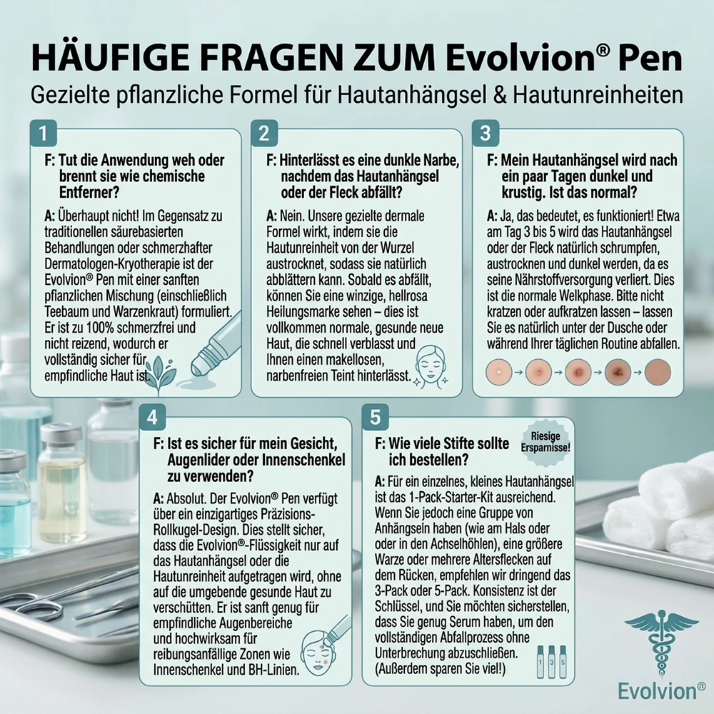 Hergestellt und versandt aus Deutschland ✨ Evolvion® 𝟕-Tage-Hautanhangs- & Pigmentflecken-Entferner – Schmerzfreie und narbenfreie fortschrittliche Lösung zur Beseitigung von Hautunreinheiten mit Roll-On-Pen ✨