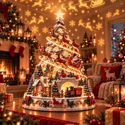 🎄 Magisches Weihnachtsdorf mit Projektion – 2 festliche Szenen