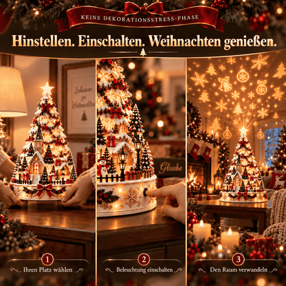 🎄 Magisches Weihnachtsdorf mit Projektion – 2 festliche Szenen